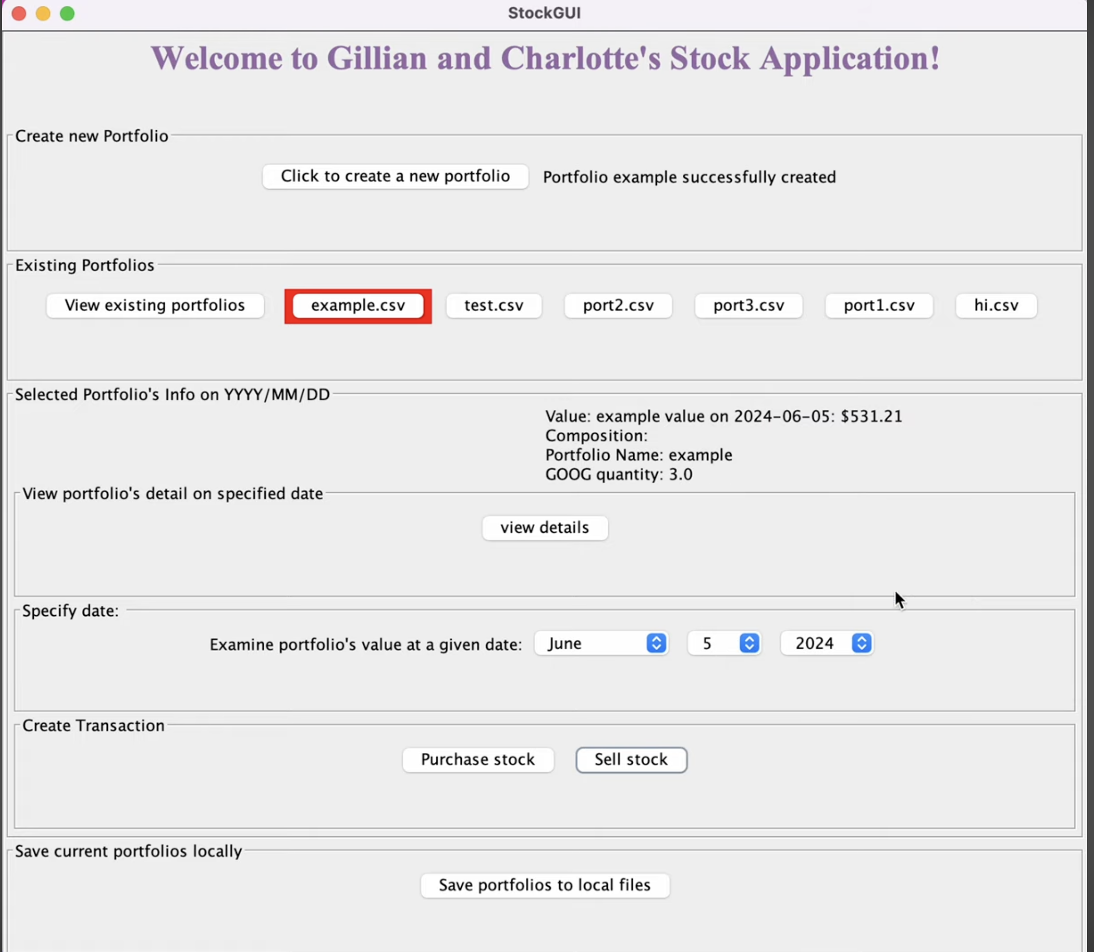Stocks Program